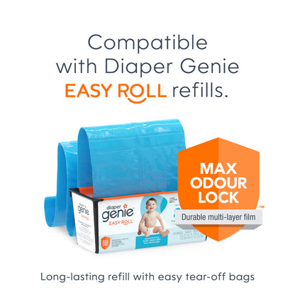 Diaper Genie Platinum Diaper Pail, White - Made in Durable Stainless Steel and Includes 1 Easy Roll Refill with 18 Bags 🍁 All In One Marketplace Canada