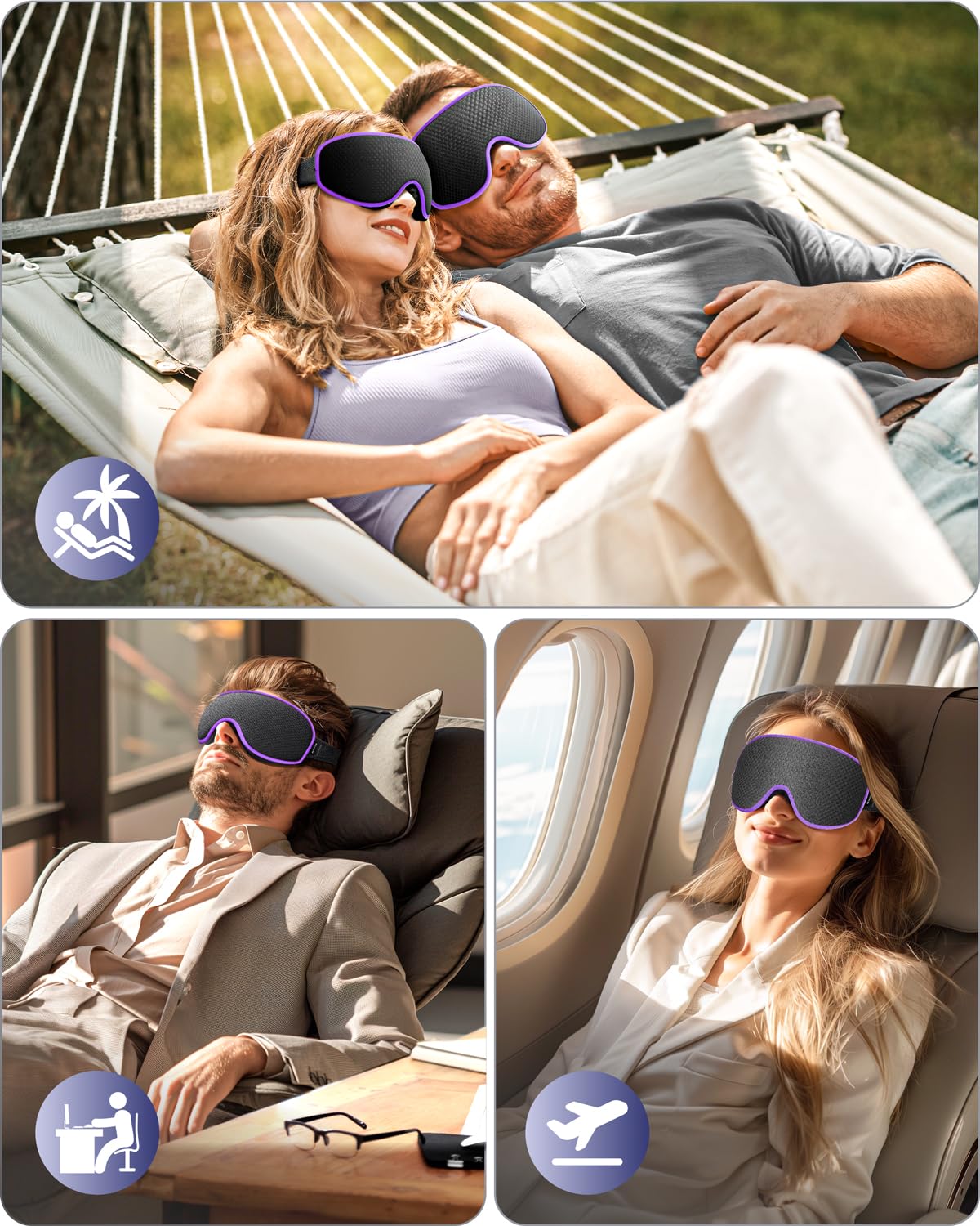 WAOAW Sleep Mask for Men Women: Blackout Eye Masks for Sleep - 3D Breathable Soft Comfortable Eye Mask for Travel - Adjustable Light Blocking Night Masks for Sleeping 🍁 All In One Marketplace Canada