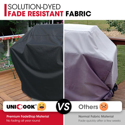 UNICOOK BBQ Cover 60 Inch, Heavy Duty Waterproof Housse BBQ, Special Fade and UV Resistant Outdoor Barbecue Grill Cover, Barbecue Accessories Compatible for Weber Char-Broil Nexgrill and More 🍁 All In One Marketplace Canada