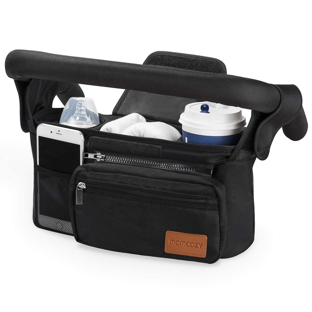 Universal Stroller Organizer with Insulated Cup Holder by Momcozy - Detachable Phone Bag & Shoulder Strap, Fits for Stroller like Uppababy, Baby Jogger, Britax, BOB, Umbrella and Pet Stroller 🍁 All In One Marketplace Canada