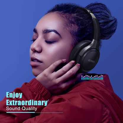 BERIBES Bluetooth Headphones Over Ear,65H Playtime and 6 EQ Modes Wireless Headphones with Microphone,Immersive Bass,HiFi Stereo,Foldable Lightweight Headset with Built-in HD Mic for Cellphone/PC/Ect. 🍁 All In One Marketplace Canada