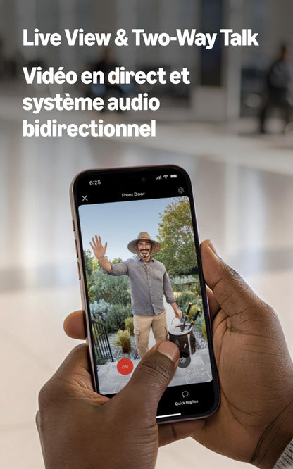 Ring Battery Doorbell (newest model) — Retinal 2K with wide-angle video, up to 6x Enhanced Zoom, Two-Way Talk, and Built-In Battery, Speckled White 🍁 All In One Marketplace Canada