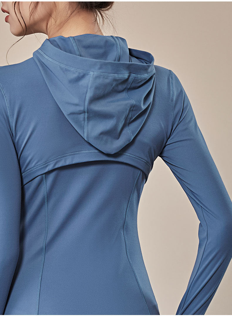 Hooded Sportswear Women’s Outerwear – Breathable Workout Jacket