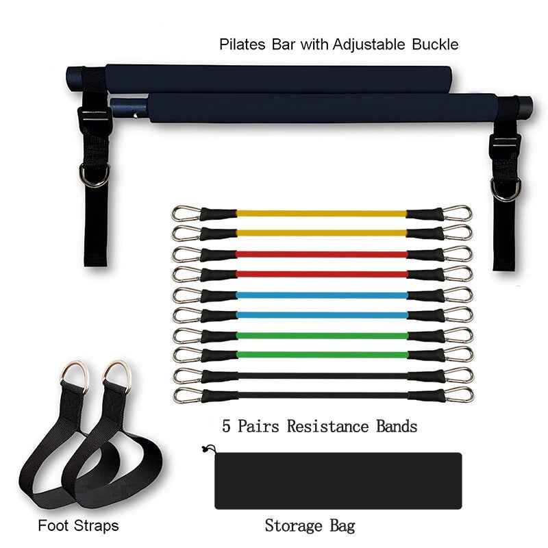 Portable Resistance Bands Set – Fitness, Yoga & Pilates Home Workout Equipment