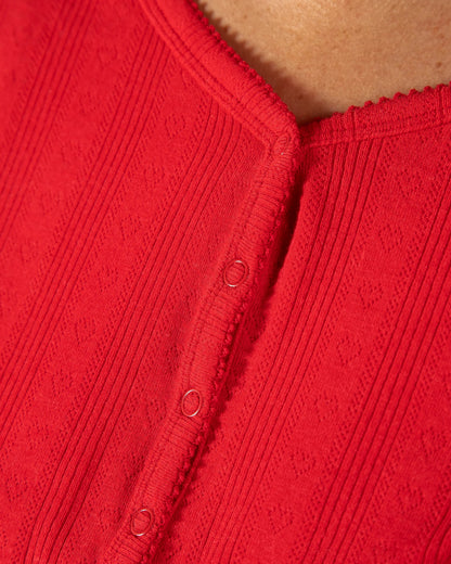 Red Ladies Long Pajama Set