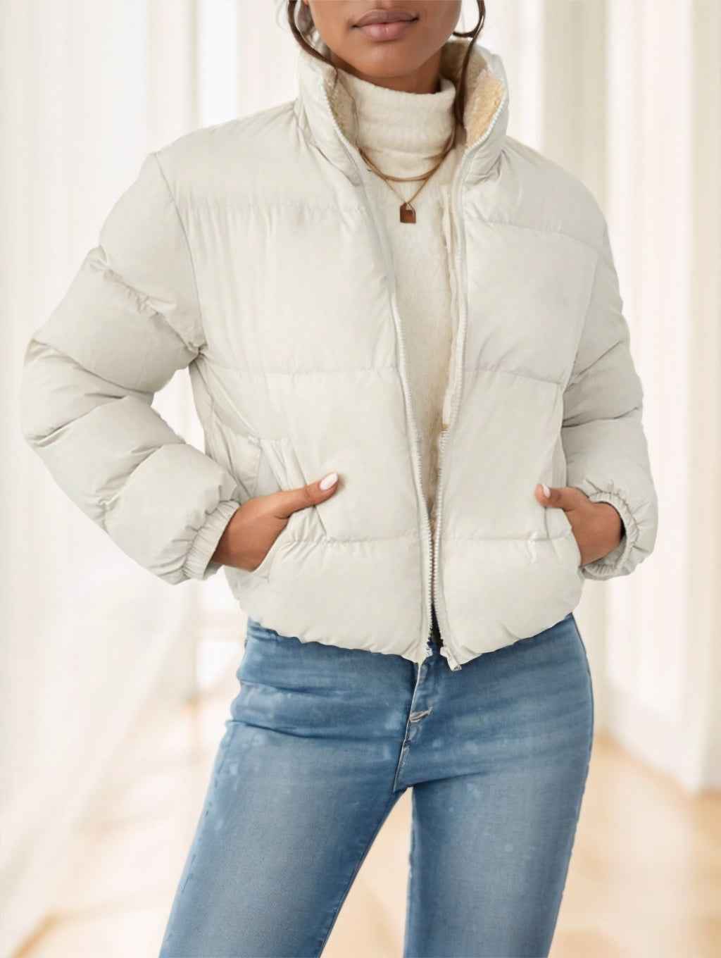 Women's Frenchy Zip-Up Reversible Hooded Jacket