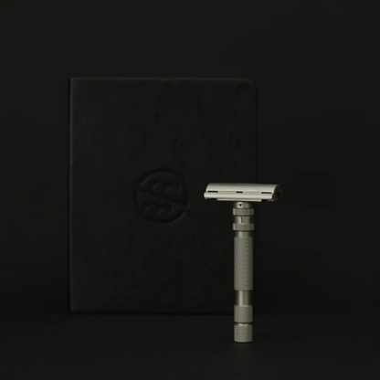 Rockwell T2 Adjustable Twist-To-Open Stainless Steel DE Safety Razor - Matte Silver