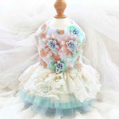 Sakura Bloom Dog Dress | Embroidered Occasion Dog Outfit