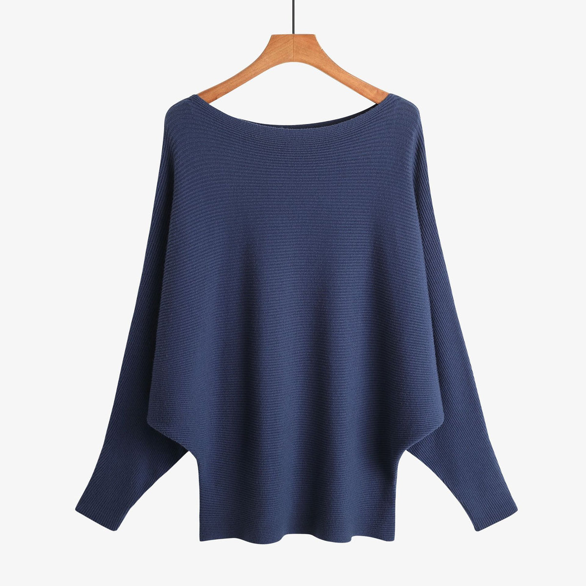 Women’s Halter Neck Batwing Knit Pullover Top – Stretchy Relaxed-Fit Casual Sweater