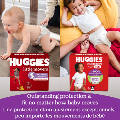 Huggies Size 6 Baby Diapers, Little Movers HuggFit 360° Baby Diapers with 360° Waistband, Size 6 (35+ lbs), 104 Count, Packaging May Vary 🍁 All In One Marketplace Canada