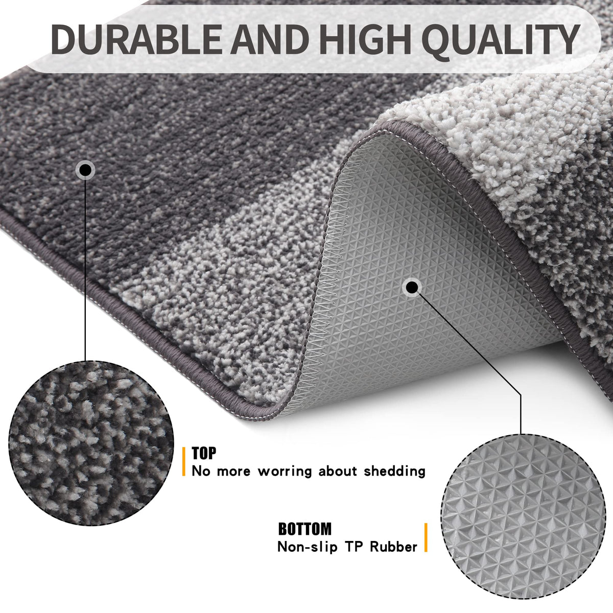 Grandaily Indoor Doormat, 20" x 32" Non-Slip Mud Trapper Absorbent Front Door Mats, Washable Striped Inside Entryway Mat, Low-Profile Welcome Mat Entrance Mat, Grey 🍁 All In One Marketplace Canada