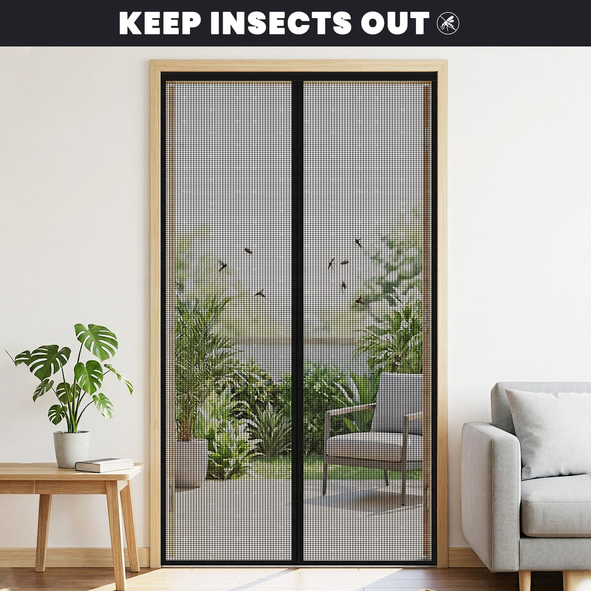 Magnetic Screen Door (Screen Size 32" x 82"), Fits Door Opening 30"x80", Heavy Duty Fiberglass Moustiquaire Magnétique, Screen Mesh with Automatic Block Closure, Walk Through Easily for Kids Pets 🍁 All In One Marketplace Canada