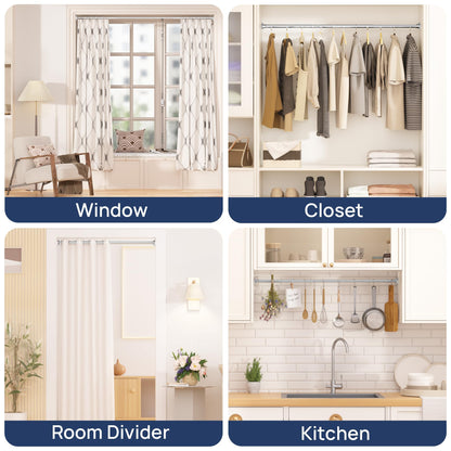Shower Curtain Rod 30 to 76 Inches, 1 Inch Adjustable Spring Tension Stainless Steel Shower Rod No Drill for Bathroom, Closet, Window, Room Divider, Never Rust, Non Slip, Chrome 🍁 All In One Marketplace Canada