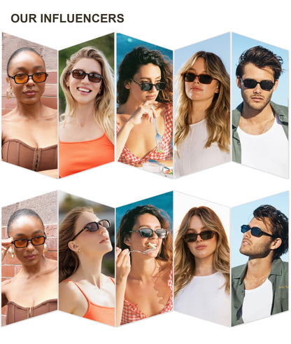 SOJOS Trendy Rectangle Polarized Sunglasses Womens Mens, Small Retro Fashion Thin Slim Square Sunnies SJ2610, Brown Tortoise/Brown 🍁 All In One Marketplace Canada