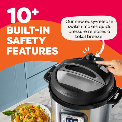 Instant Pot Duo 7-in-1 Electric Pressure Cooker, Slow Cooker, Rice Cooker, Steamer, Sauté, Yogurt Maker, Warmer & Sterilizer, 8 Quart, Stainless Steel/Black