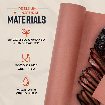 Bryco Goods Pink Butcher Paper Roll - 18 Inch x 175 Feet - Food Grade Peach Paper for Smoking & Grilling Meat, BBQ, Brisket - Unbleached Unwaxed Uncoated 🍁 All In One Marketplace Canada