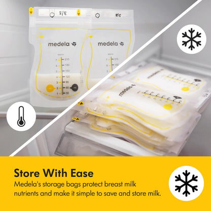 Medela Easy Pour Disposable Breast Milk Storage Bags, 7 oz/210 ml Capacity, Leakproof Design with Milk Protection, Made Without BPA, Pack of 200 🍁 All In One Marketplace Canada