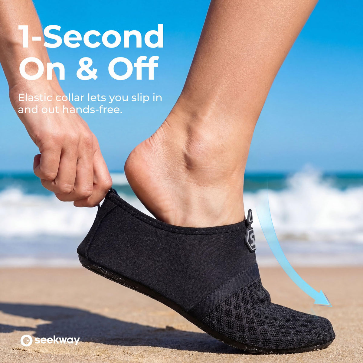 SEEKWAY Water Shoes Women Men Quick-Dry Beach Aqua Socks Barefoot Non Slip Swim Pool Outdoor Surf River Lake Yoga SK001 Black Size 8.5-9.5 W/7.5-8.5 M 🍁 All In One Marketplace Canada