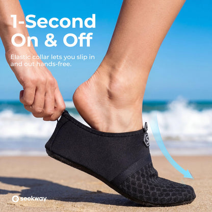 SEEKWAY Water Shoes Women Men Quick-Dry Beach Aqua Socks Barefoot Non Slip Swim Pool Outdoor Surf River Lake Yoga SK001 Black Size 8.5-9.5 W/7.5-8.5 M 🍁 All In One Marketplace Canada