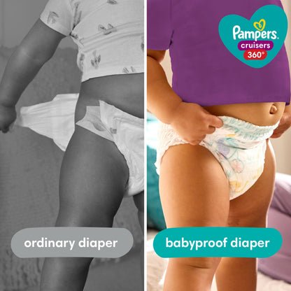 Pampers Diapers - Cruisers 360 degrees - Size 5, 128 Count, up to 100% Leakproof Fit, Designed for Active Babies, Pull On Diaper, EZ Off Tabs Designed for Easy Changes 🍁 All In One Marketplace Canada