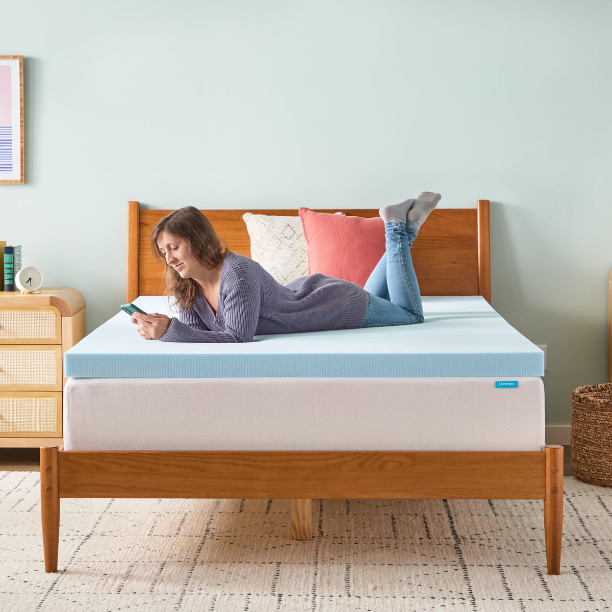 Linenspa 3 Inch Memory Foam Mattress Topper, Gel Infused Full Mattress Topper, CertiPUR-US Certified 🍁 All In One Marketplace Canada