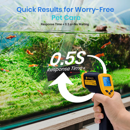 Etekcity Lasergrip 1080 Laser Thermometer Digital Infrared Thermometer Temperature Gun for Kitchen Cooking BBQ Grill and Bath Water, -58℉~1130℉ (-50℃～610℃), Yellow and Black 🍁 All In One Marketplace Canada