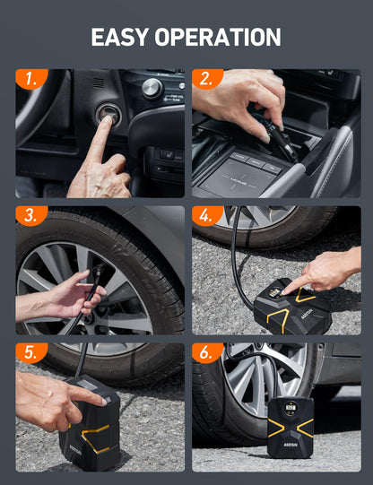 AstroAI S1 Tire Inflator Portable Air Compressor 12V DC, Digital Car Tire Pump 150 PSI, Preset Tire Pressure & Auto Shutoff, Electric Air Pump for Car Tires, Motorcycles, Bicycles, Other Inflatables 🍁 All In One Marketplace Canada