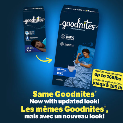Goodnites Boys' Nighttime Underwear, Size XXL (120-165+ lbs), 24 Ct 🍁 All In One Marketplace Canada