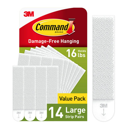 Command Large Picture Hanging Strips - Damage Free Wall Hangers for Back to School Dorm Organization - 14 White Adhesive Pairs (28 Strips) 🍁 All In One Marketplace Canada