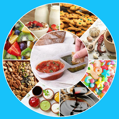 Pure Future 20-Pack Reusable Double Compartment Snack Containers with Lids - BPA-Free PP Meal Prep Bento Boxes for Lunch, Fruit & Dips, Microwave/Dishwasher Safe 🍁 All In One Marketplace Canada