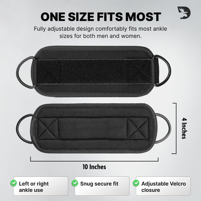 DMoose Ankle Straps for Cable Machines for Kickbacks, Glute Workouts, Leg Extensions, Curls, and Hip Abductors for Men and Women, Adjustable Ankle Strap with Double D-Rings and Neoprene Support 🍁 All In One Marketplace Canada