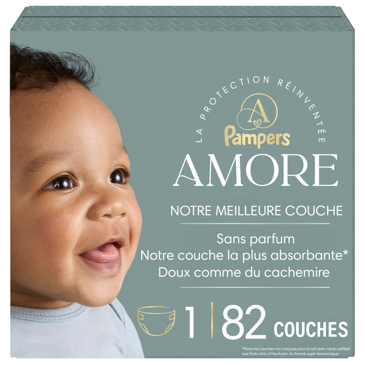 Pampers AMORE, Size 1, Our Best Diaper, 1 Pack (Count of 82) 🍁 All In One Marketplace Canada