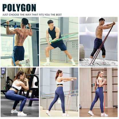 Polygon Pull Up Assist Resistance Exercise Bands, Heavy Duty Assistance Loop Mobility Band, for Body Stretching, Muscle Toning, Powerlifting, Resistance Training, Physical Therapy, Home Workouts(Set) 🍁 All In One Marketplace Canada