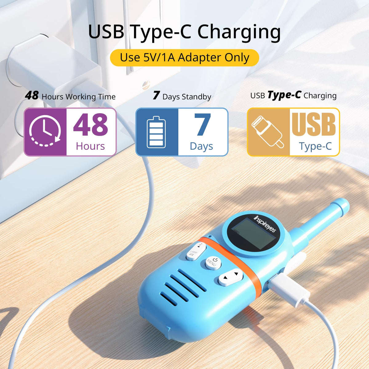 Inspireyes Walkie Talkies for Kids Rechargeable, 48H Working Time 3 Miles Range 22 Channels 2 Way Radio, Outdoor Camping Toys, Family Games,3 Pack 🍁 All In One Marketplace Canada