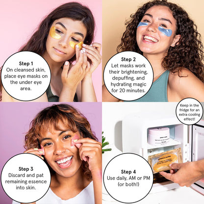grace & stella Award Winning Under Eye Mask - Travel Essentials - Birthday Gifts for Women - Gel Eye Patches for Dark Circles, Puffy Eyes, Wrinkles, Undereye Bags - Vegan - Self Care (48 Pairs, Gold) 🍁 All In One Marketplace Canada