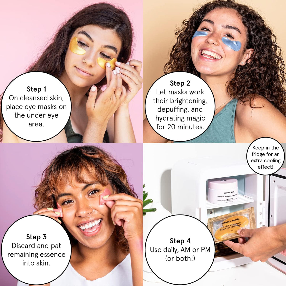 grace & stella Award Winning Under Eye Mask - Gifts for Her - Reduce Dark Circles, Puffy Eyes, Undereye Bags, Wrinkles - Gel Under Eye Patches, Vegan Cruelty-Free Self Care (24 Pairs, Blue) 🍁 All In One Marketplace Canada