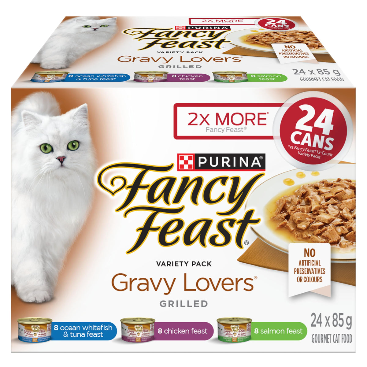 Fancy Feast Gravy Lovers Wet Cat Food, Variety Pack 85 g Can (24 Pack) 🍁 All In One Marketplace Canada