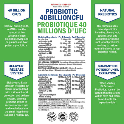 Daily Probiotic for Women & Men with 40 Billion CFU - Gut Health Complex with Probiotic for Women & Men - Shelf Stable Pre & Probiotics for Bloating Relief Digestive Enzyme Health | Non-GMO, 120ct 🍁 All In One Marketplace Canada