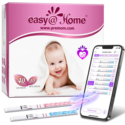 Easy@Home 40 Ovulation & 10 Early Pregnancy Tests Strips Kit: Accurate Clear Result & Easy to Use Fertility Test | 40 LH + 10 HCG 🍁 All In One Marketplace Canada