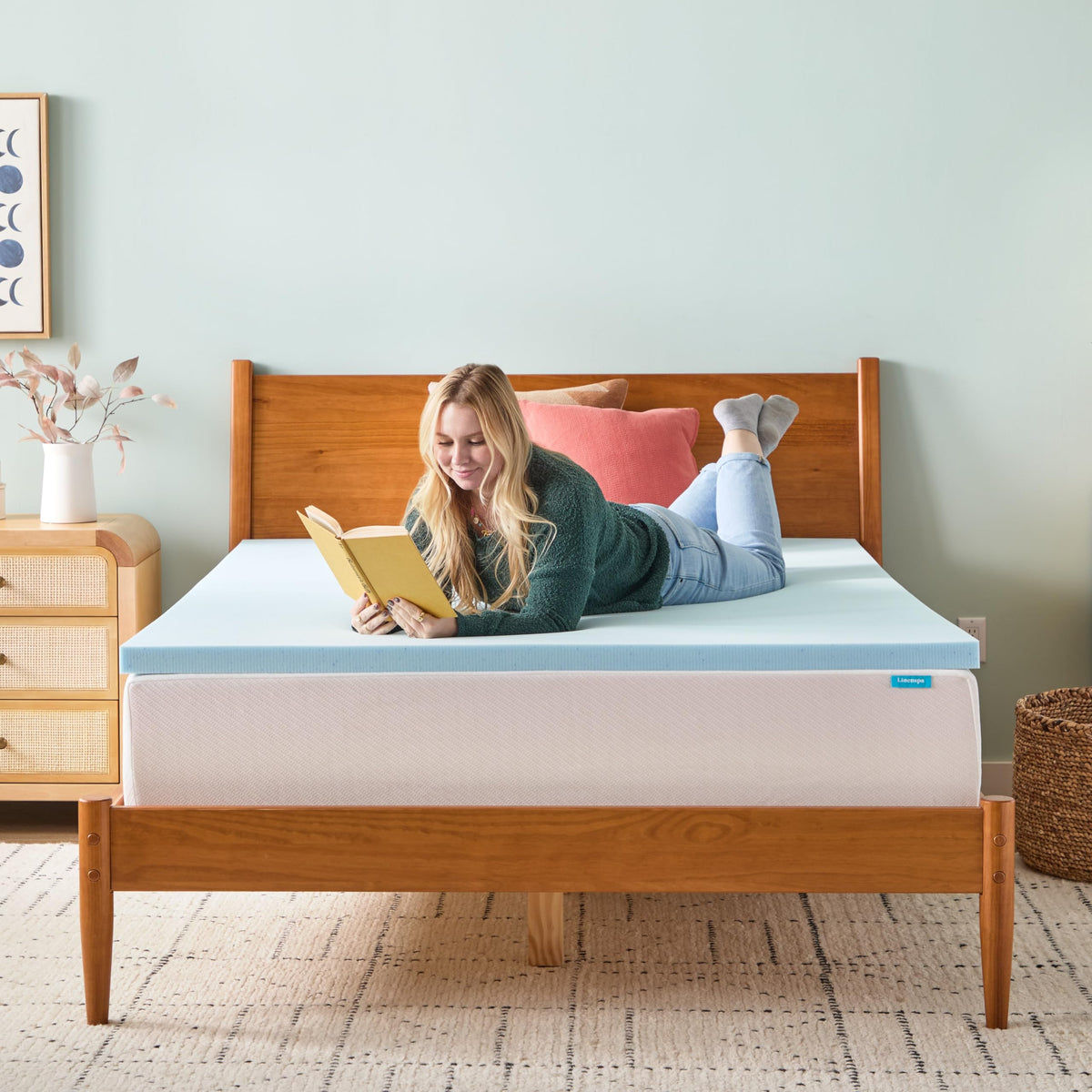 Linenspa 2 Inch Memory Foam Mattress Topper, Gel Infused Twin Mattress Topper, CertiPUR-US Certified ,Topper Only 🍁 All In One Marketplace Canada