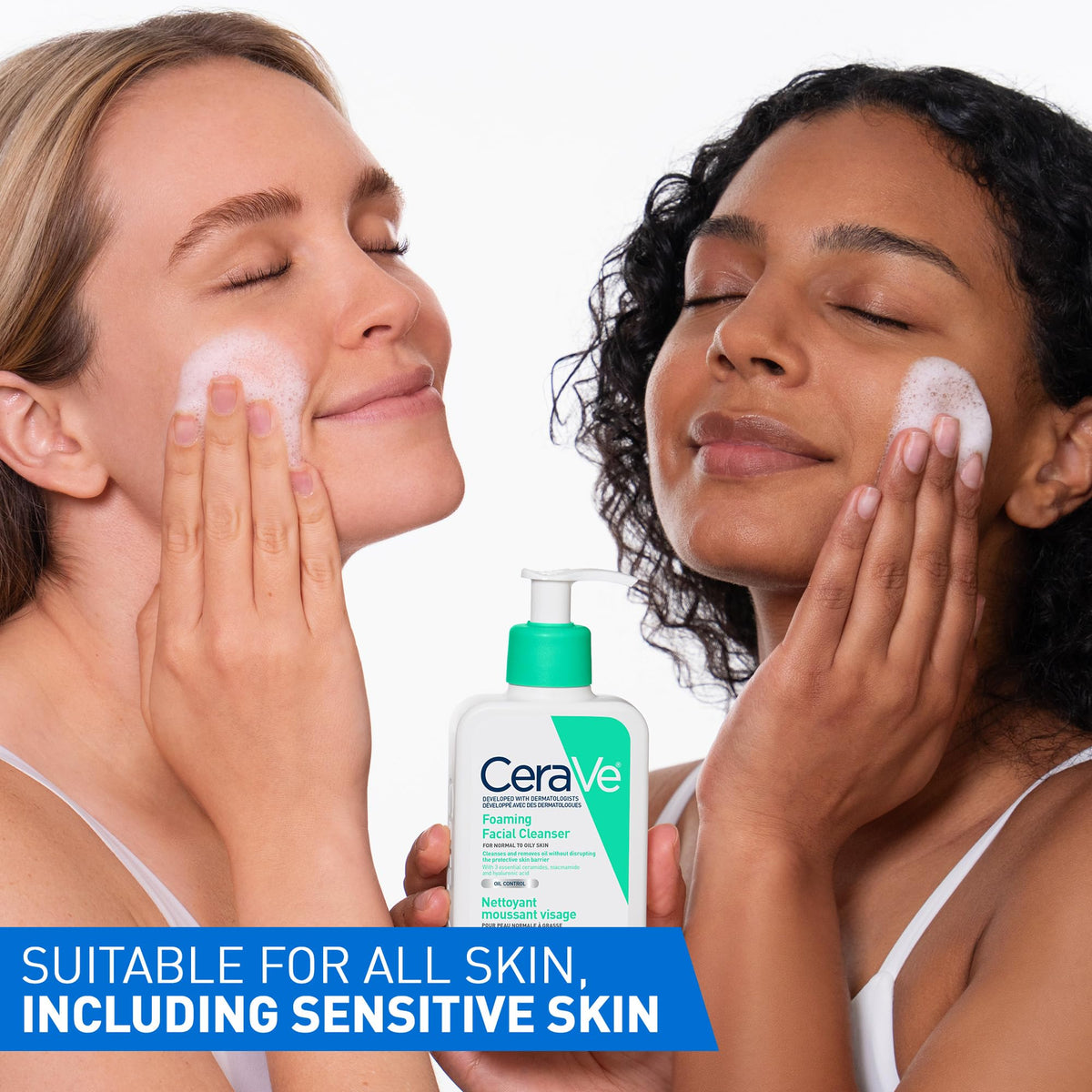 CeraVe Foaming Face Wash, Gentle Face Cleanser for Men & Women with Hyaluronic Acid, Niacinamide, Ceramides. Makeup Remover for oily skin, Fragrance-Free, Non-Comedogenic, Sensitive Skin, 473ML 🍁 All In One Marketplace Canada