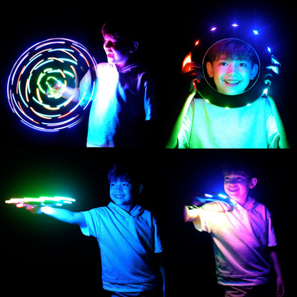 TOSY Flying Ring - 12 Monocolor LEDs, Super Bright, Lost Mode, Auto Light Up, Birthday Gift for Kid/Teen/Boy/Girl, Safe, Waterproof, Pool/Beach/Camping Toy (Green) 🍁 All In One Marketplace Canada