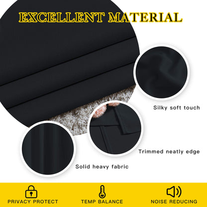 NICETOWN Blackout Curtains 2 Panels - Black Out Curtains 84 Inch Long,Insulated Curtains Room Darkening Grommet Curtains for Bedroom Living Room Windows (52 by 84 Inches,Black,Set of 2) 🍁 All In One Marketplace Canada