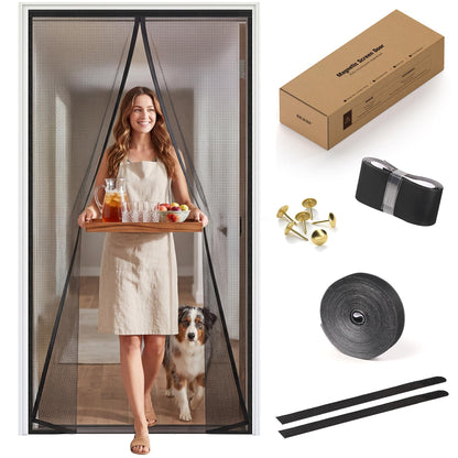 Magnetic Screen Door, Heavy Duty Fiberglass Moustiquaire Magnétique, Screen Mesh with Automatic Block Closure, Walk Through Easily for Kids Pets,Fits Door Size up to 36-38" W x 80" H 🍁 All In One Marketplace Canada