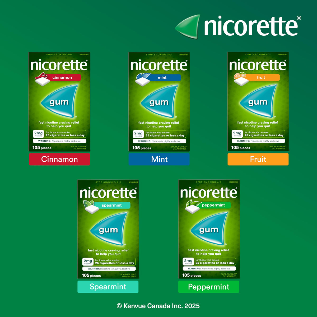 Nicorette 2mg Nicotine Gum, Fruit – Quit Smoking Aid with Fast Craving & Withdrawal Relief, Nicotine Replacement Therapy (NRT), 210 Pieces (Value Size) 🍁 All In One Marketplace Canada