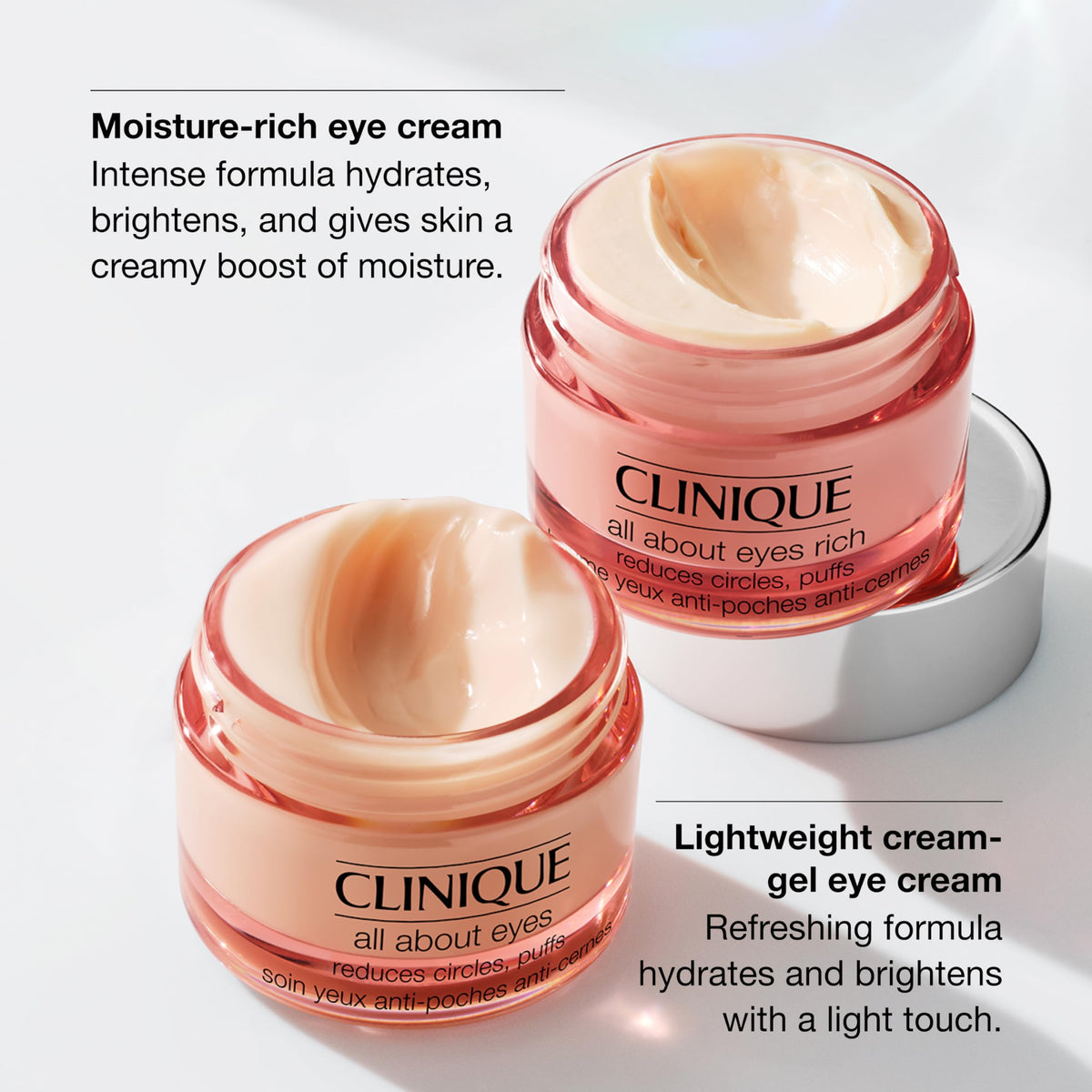 Clinique All About Eyes Lightweight Eye Cream With Vitamin C | Hydrating, Brightening, Depuffing + Dark Circle Reducing, Mini Travel Size, 15ml