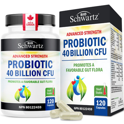 Daily Probiotic for Women & Men with 40 Billion CFU - Gut Health Complex with Probiotic for Women & Men - Shelf Stable Pre & Probiotics for Bloating Relief Digestive Enzyme Health | Non-GMO, 120ct 🍁 All In One Marketplace Canada