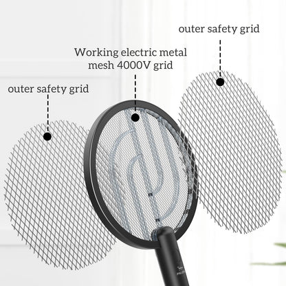 PALONE Bug Zapper Racket, Electric Bug Zapper, 4000V Electric Swatter 3 Layers Lamp, Indoor Zapper Without Waving Hands for Kitchen, Home, Garden and Outdoors(Black) 🍁 All In One Marketplace Canada