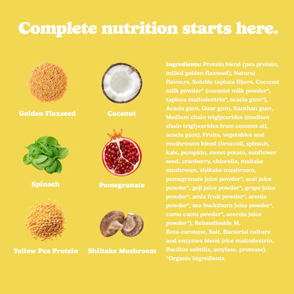 Good Protein Vegan Plant-based Protein Powder 100% Natural, Non-GMO, Dairy-free, Gluten-free, Soy-free, No Added Sugar and Nothing Artificial. Bananas & Cream All-in-One Shake 440 grams 🍁 All In One Marketplace Canada