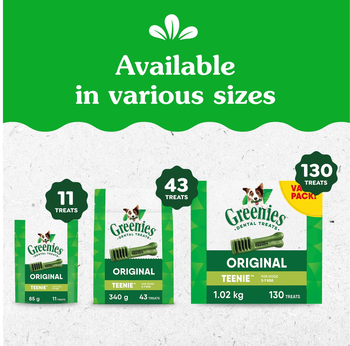 GREENIES Dog Treats Original Teenie Natural Dental Care, (130 Treats) 36oz. Pack 🍁 All In One Marketplace Canada